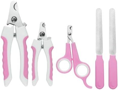 Pet Nail Clippers Kit: Safe Trimmers for Dogs & Cats (Pink)
