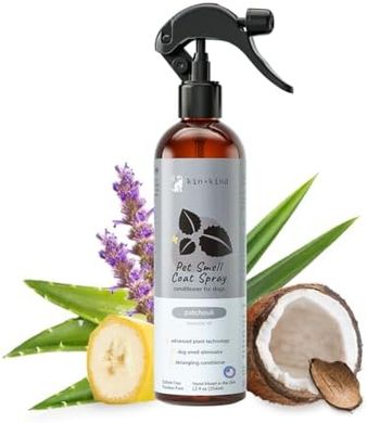 Kin+Kind Patchouli Dog Coat Spray: Natural Deodorizer with Aloe
