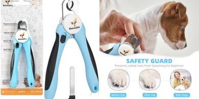 Ergonomic Dog Nail Clippers: Sharp, Safe, & Smooth Cuts (Large/Medium)
