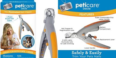 PetiCare LED Pet Nail Clipper: 5X Magnification, Quick-Clip, Steel Blades
