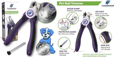 ClawMaster LED Pet Nail Trimmer: Safe, Illuminated, & Includes File
