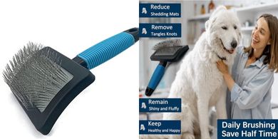 Professional Slicker Brush for Long-Haired Dogs (1")
