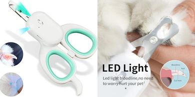 PAKEWAY Pet Nail Clipper: LED-lit, prevents over-cutting.
