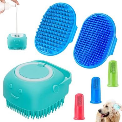 Comotech 3-Piece Dog Bath Brush with Adjustable Handle
