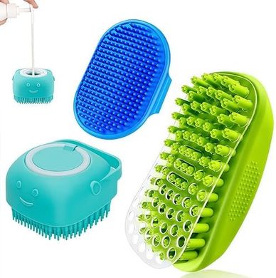 3-Piece Dog Bath & Grooming Brush Set (Short/Long Hair)
