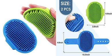 Lilpep 2-Pack Pet Grooming Brush: Massage Comb with Adjustable Handle