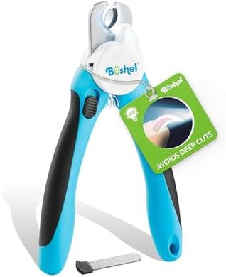 BOSHEL LED Dog Nail Trimmer: Safe, Sharp Clippers with Light & File
