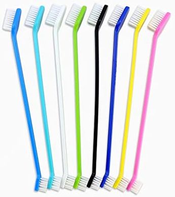 Newday 8-Pack Dual-Headed Pet Toothbrushes: Soft, for Small-Large Pets
