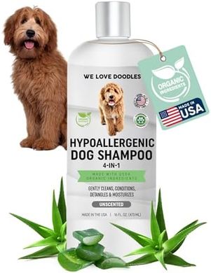 Organic Hypoallergenic Dog Shampoo, Conditioner & Detangler (16 oz)
