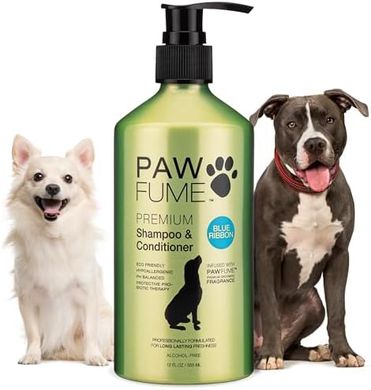 Hypoallergenic Pawfume Probiotic Shampoo & Conditioner for Dogs (Blue Ribbon)
