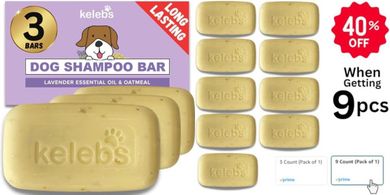 Natural Lavender Oatmeal Dog Shampoo Bars (3-pack) for Sensitive Skin
