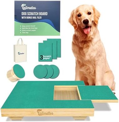 Bamboo Dog Nail Scratch Board with Treat Box & Tote