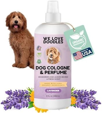 USDA Organic Lavender Dog Cologne: Long-lasting, odor eliminating.