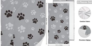 Black & Grey Paw Print Hand Towels (2-pack)