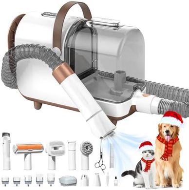 Bunfly Dog Grooming Kit: Powerful Vacuum & 16 Tools