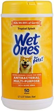 Wet Ones Pet Wipes: Tropical Splash, Aloe Vera, 50 Count