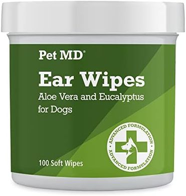 Pet MD Dog Ear Cleaning Wipes: Aloe & Eucalyptus, 100 Count