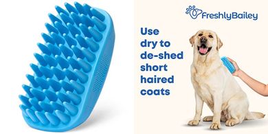 Soft Gentle Deshedding Brush for Short-Haired Dogs (Wet or Dry Use)