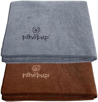 Super Absorbent Microfiber Pet Drying Towels (40x24", Brown/Grey)