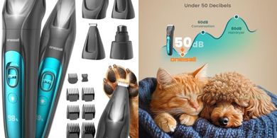 Oneisall Silent Rechargeable Dog Clippers & Nail Grinder