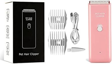 Quiet, cordless, rechargeable dog & cat grooming kit (pink)