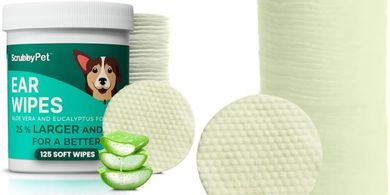 Hypoallergenic Dog Ear Wipes: Extra-Thick, Aloe & Eucalyptus, 125 Count