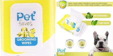 Pet Faves Hypoallergenic Dog Wipes (100 ct): Clean Paws, Butt & Body.
