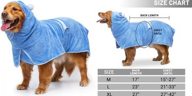 Quick-Drying, Absorbent Dog Bathrobe: Soft, Cozy, Adjustable Hoodie