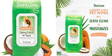 TropiClean Papaya & Coconut Dog & Cat Wipes (100ct)