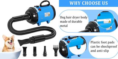 High-Velocity Dog Dryer: 5.2HP, 3500W, 4 Nozzles
