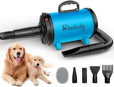High-Velocity Dog Dryer: 3800W, Adjustable Speed, 4 Nozzles, Brush

