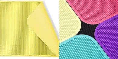 Pet Grooming Mat: Padded, Non-Slip, 22-inch Diameter (Yellow)