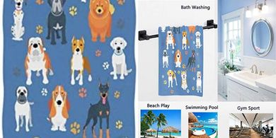 Naanle Cute Dog Hand Towels: Soft, Absorbent, Multipurpose (Blue)