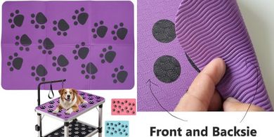 Purple Non-Slip Dog Grooming Mat (24x36")