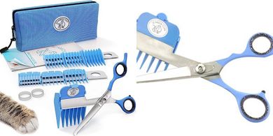 Silent Pet Grooming Kit: Quiet Clippers for Sensitive Pets (Blue)
