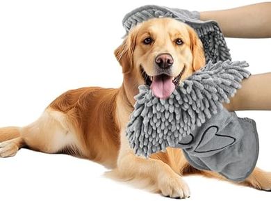 Super Absorbent Microfiber Dog & Cat Drying Towels (31x13", Grey)