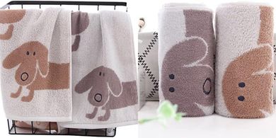 Kissvian Cotton Dog Hand & Face Towels (2-pack)