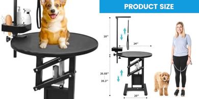 Adjustable Electric Pet Grooming Table (24", Black)