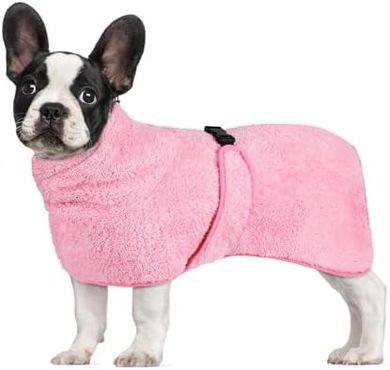 Glittme Pink Dog Bathrobe: Super Soft, Quick-Drying, Adjustable