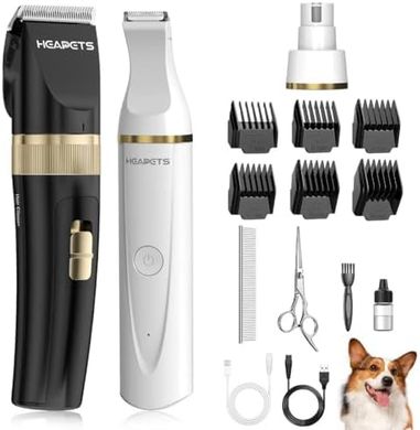 Quiet Cordless Dog Grooming Kit: Clippers, Trimmer & Grinder

