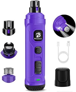 Quiet, Powerful 2-Speed Electric Dog & Cat Nail Grinder (Purple)