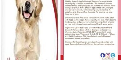 Golden Retriever Apple Oatmeal Shampoo: Natural, Tearless, Hypoallergenic