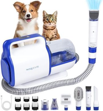 Cordless Dog Grooming Vacuum & Kit: Clipper, Trimmer, Nail Grinder
