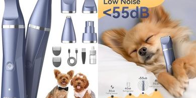 oneisall Quiet Cordless Dog Grooming Kit: Trimmer, Grinder, Waterproof