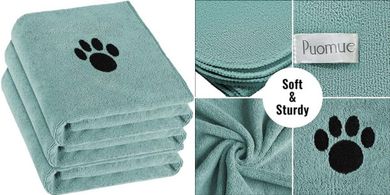 Lake Blue Microfiber Dog Drying Towels (3-pack, 40x23.6")