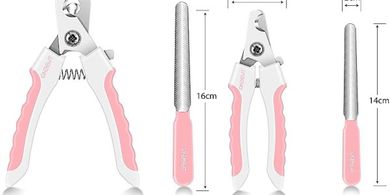 OneCut 6" Dog Nail Clippers for Small, Medium and Large Breed Professional Pet Nail Trimmers -Suitable for Cats, Rabbits and Guinea Pigs with Safety Guard to Avoid Over Cutting (Pink)