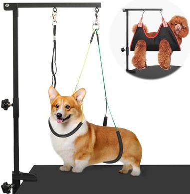 Adjustable Pet Grooming Arm & Hammock Stand (Small-Medium Dogs)
