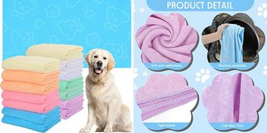 Tudomro 7-Color Large Absorbent Dog Drying Towels (14-pack)
