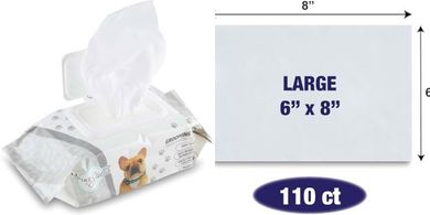 Hypoallergenic Pet Wipes (Large/Extra-Large, Lavender/Aloe/Unscented)
