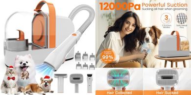 Pet Grooming Vacuum: Clippers, Brush & Powerful Suction (PG10)
